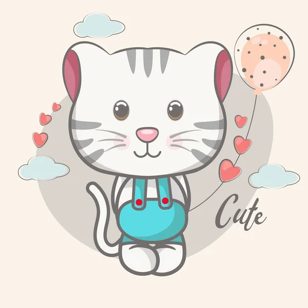 Cute kitten vector illustration — Stock Vector