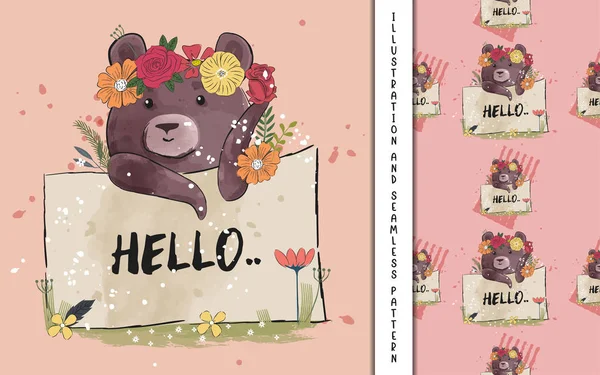 Cute bear illustrations for kids — 스톡 벡터