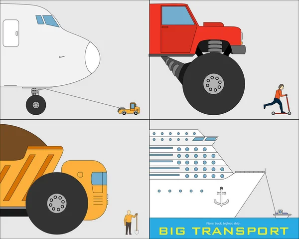 Conjunto de transporte grande Vector de stock