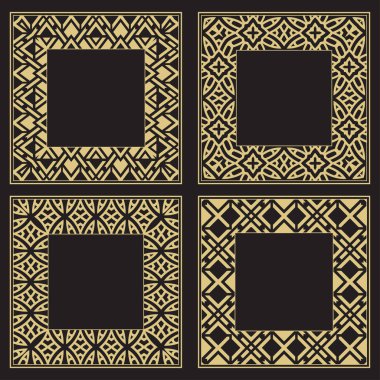 Bir dizi modern altın çerçeve.
