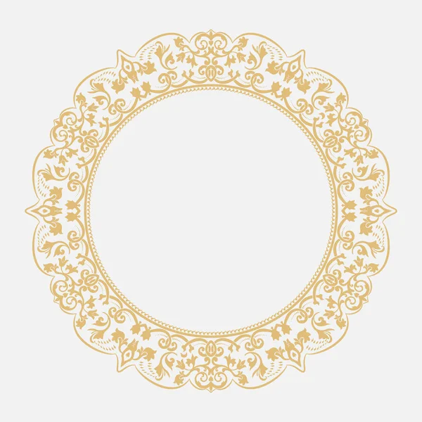 Round decorative baroque ornament. — Stock Vector