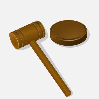 Judge 's wooden hammer. 