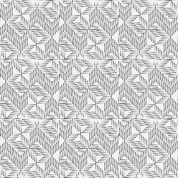 モノクロームのシームレスな幾何学モデル 破線だ 薄いダイヤモンド型の線を持つグレースケール画像の抽象的な前提条件 グラフィックデザインのベクトル要素 — ストックベクタ