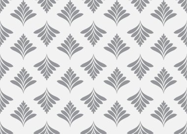 Art deco tarzında tek renkli çiçek desenli duvar kâğıdı. Kusursuz klasik modeller. Grafik tasarım vektörünün soyut süsü.