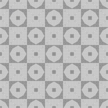 Soyut, kusursuz vektör kalıpları. Modern asgari doku. Noktalı çizgi. Elmas, üçgen, çizgiler gösterilir. Harita, kapak ve el ilanlarının grafik tasarımının geometrik arkaplanı.