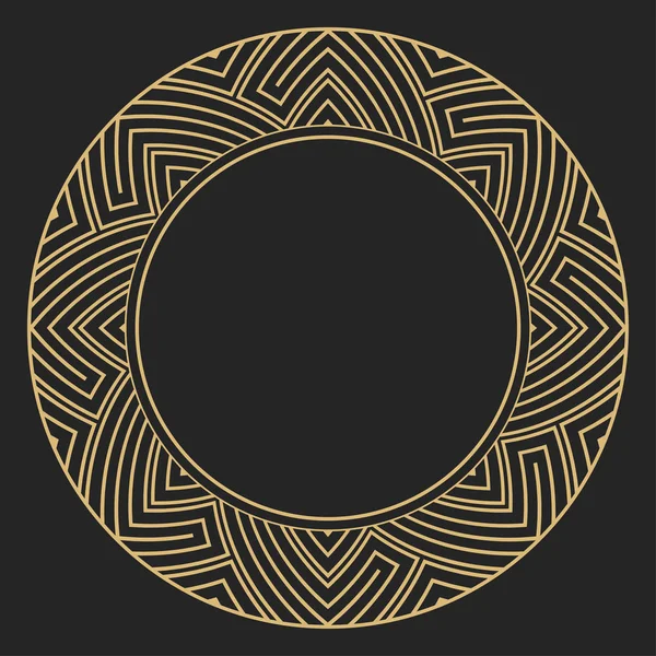 Altından dekoratif çerçeve ve metin için yer. Minimalist vektör süsü. Monogram, tebrik kartı, düğün davetiyesi. Vektör grafikleri.
