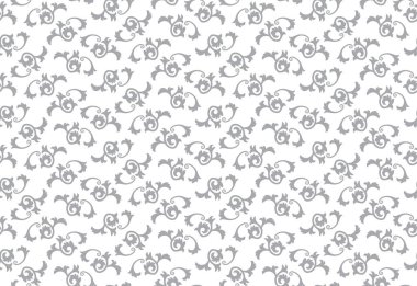 Kusursuz barok duvar kağıdı. Kumaş, duvar kağıdı ve paketler için tek renkli çiçek süsü. Grafik vektör deseni.