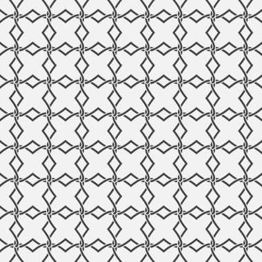 Eğimli çizgileri olan kusursuz geometrik desen. Tasarım kartpostal, poster, broşür ve kapak için elmasla dolu dalgalı modern moda arka planı. Basit kafes grafik tasarım vektörü