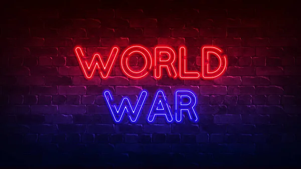 Neonreklame Aus Dem Zweiten Weltkrieg Rot Und Blau Leuchten Neon — Stockfoto