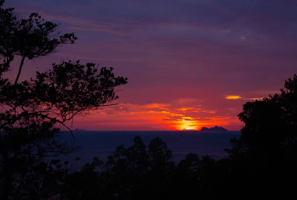 Paisagem Tropical Baía Sião Pôr Sol — Fotografia de Stock