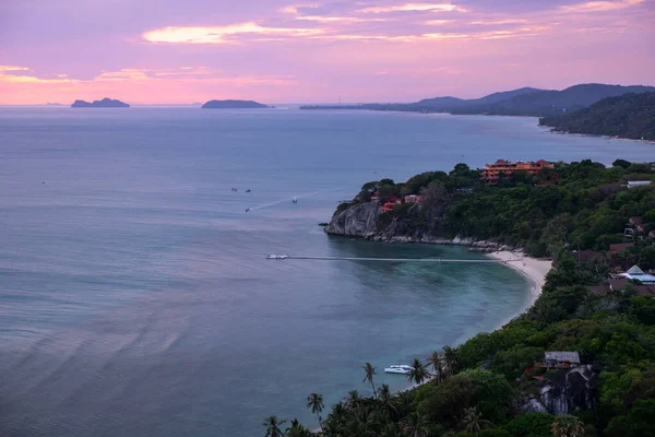 Тропічний Пейзаж Час Заходу Сонця Острів Фанган Таїланді Вид Згори — стокове фото
