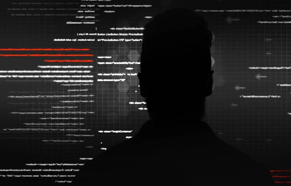 Cyber Хакер Атакує Дані Безпечного Хакерського Інтерфейсу — стокове фото