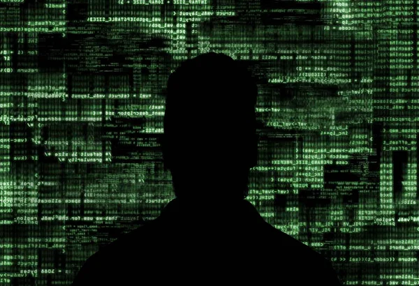 Hacker Cyber Menyerang Data Aman Antarmuka Hacking — Stok Foto