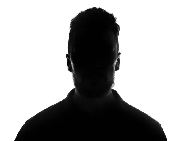 Silhouette Della Persona Maschile Bianco — Foto Stock