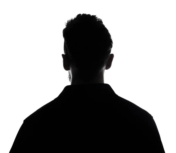 Silhouette Male Person Back View Back Lit White — Stock Photo, Image