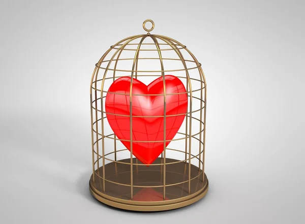 Heart in a golden cage — Stock Photo, Image