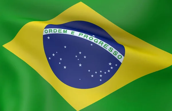 Bandera de Brasil. Renderizado 3D —  Fotos de Stock