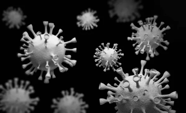 Abstraksjon av virus eller coronavirus. 3d gjengitt – stockfoto