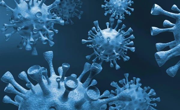 Abstracția virusului sau a coronavirusului. 3d redare — Fotografie, imagine de stoc