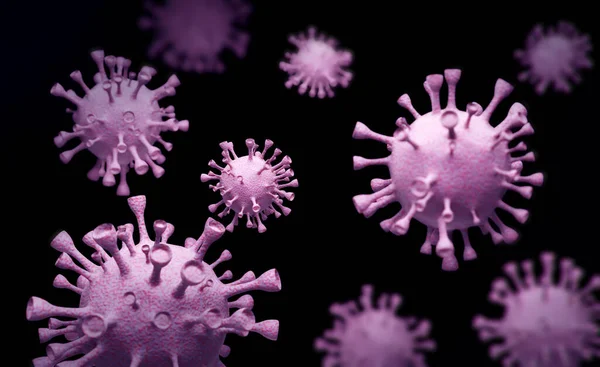 Abstraksjon av virus eller coronavirus. 3d gjengitt – stockfoto