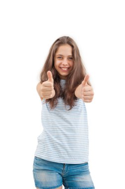 kız beyaz bir arka plan üzerinde