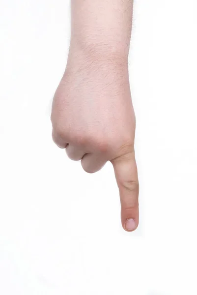 Pontos de mão masculinos com dedo indicador — Fotografia de Stock