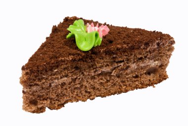 Beyaz arka planda tatlı kek pişiriyorum.