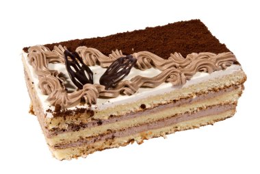 beyaz arkaplanda pasta