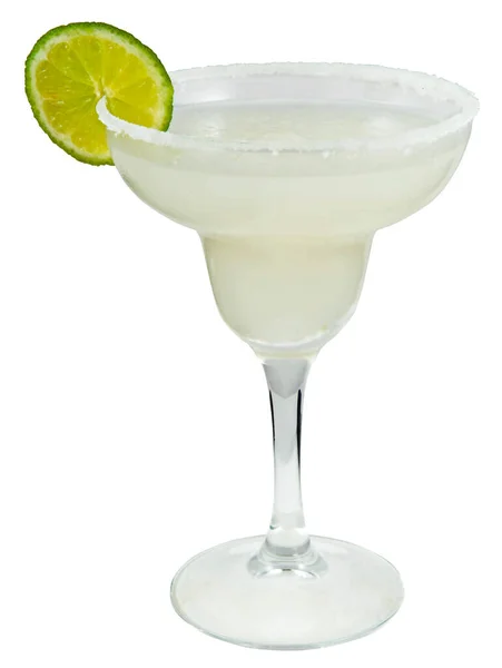 Cocktail Margarita au citron vert sur fond blanc — Photo