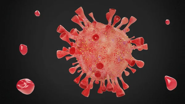 COVID-19 virus on a black background. — Stock Photo, Image