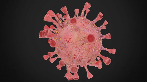 Virusul COVID-19 pe un fundal negru . — Fotografie, imagine de stoc