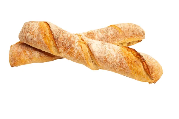 Baguette française isolée sur fond blanc — Photo