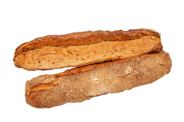 在白色背景上分离的法式荞麦长面包 — 图库照片