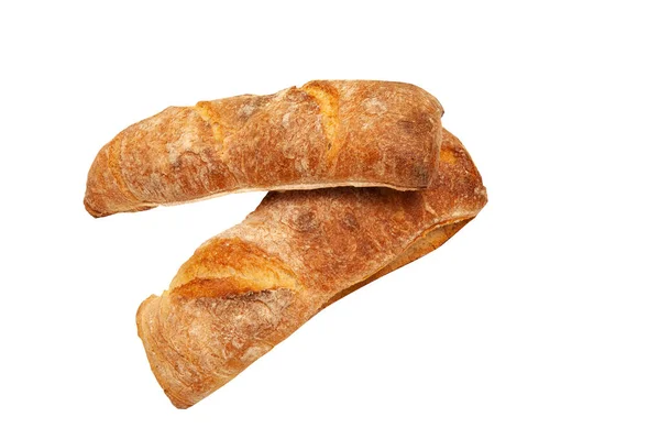 Pão francês isolado sobre um fundo branco — Fotografia de Stock