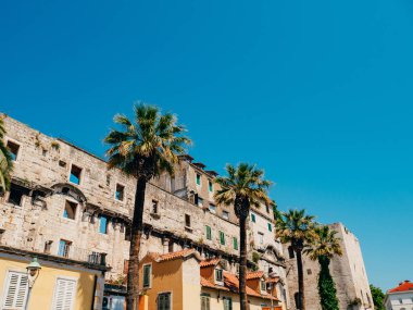 Eski şehir, Split, Hırvatistan. Şehrin içinde. Antik architectur