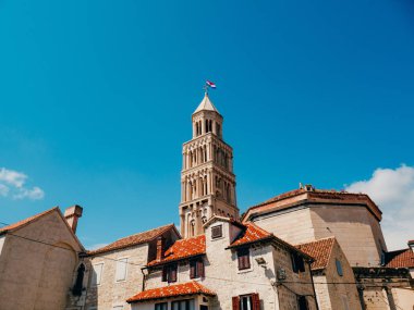 Eski şehir, Split, Hırvatistan. Şehrin içinde. Antik architectur