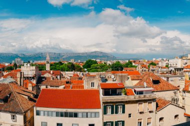 Bölünmüş, eski kasaba, Hırvatistan. Kule-çan kulesinde görünümünden