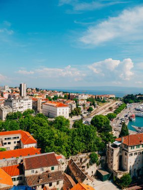 Bölünmüş, eski kasaba, Hırvatistan. Kule-çan kulesinde görünümünden