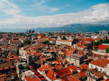 Bölünmüş, eski kasaba, Hırvatistan. Kule-çan kulesinde görünümünden