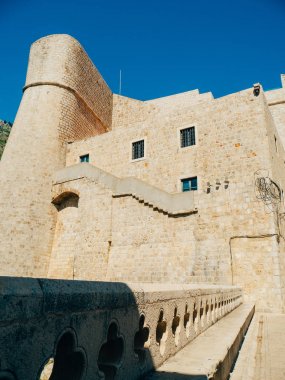 Dubrovnik'in tarihi kent, Hırvatistan. Şehrin sokakları görünümlerini içinde bir
