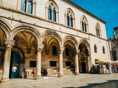 Dubrovnik'in tarihi kent, Hırvatistan. Şehrin sokakları görünümlerini içinde bir