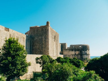 Dubrovnik'in tarihi kent, Hırvatistan. Şehrin sokakları görünümlerini içinde bir