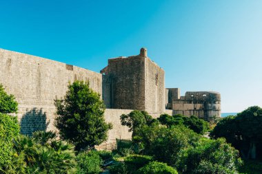 Dubrovnik'in tarihi kent, Hırvatistan. Şehrin sokakları görünümlerini içinde bir