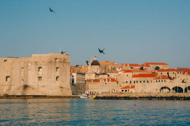 Dubrovnik'in tarihi kent, Hırvatistan. Şehrin sokakları görünümlerini içinde bir