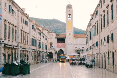 Dubrovnik'in tarihi kent, Hırvatistan. Şehrin sokakları görünümlerini içinde bir