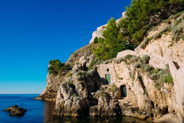 Dubrovnik'in tarihi kent, Hırvatistan. Şehrin sokakları görünümlerini içinde bir