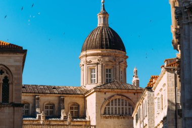 Dubrovnik'in tarihi kent, Hırvatistan. Şehrin sokakları görünümlerini içinde bir