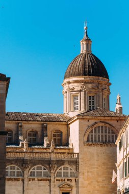 Dubrovnik'in tarihi kent, Hırvatistan. Şehrin sokakları görünümlerini içinde bir