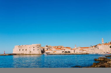 Dubrovnik'in tarihi kent, Hırvatistan. Şehrin sokakları görünümlerini içinde bir