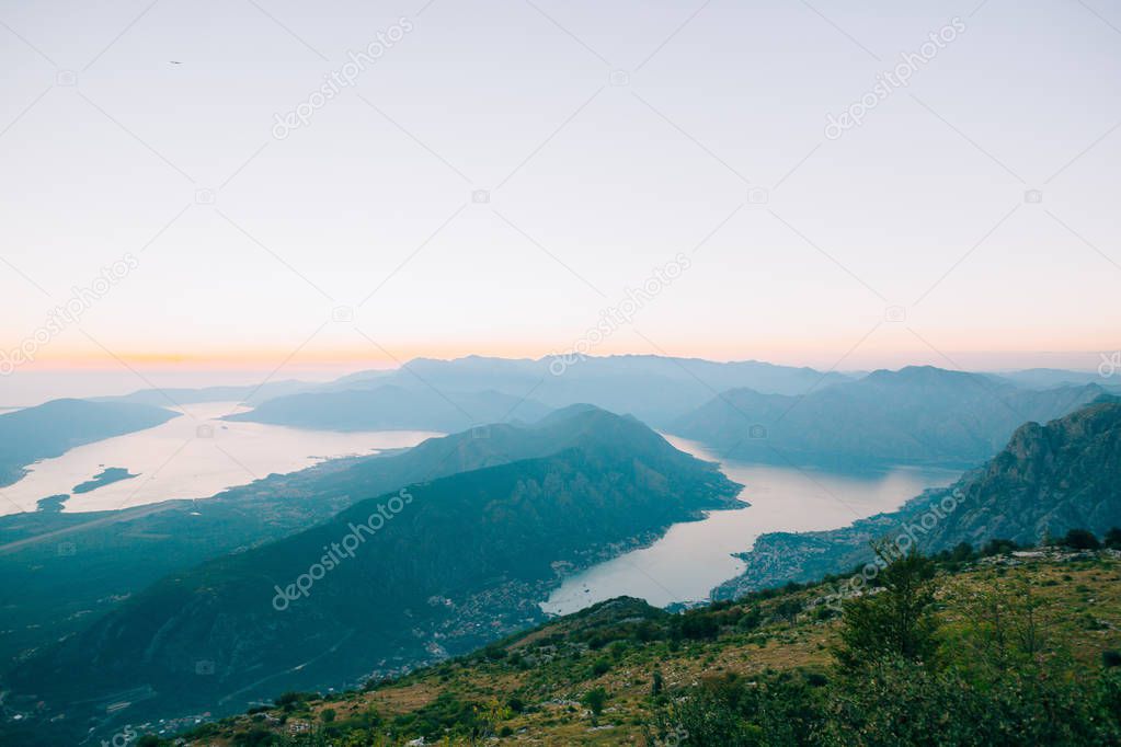Bay of Kotor from the heights. View from Mount Lovcen to the bay